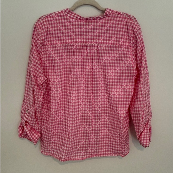 Ruby Rd. Pink Gingham Blouse Size XL - Picture 3 of 6